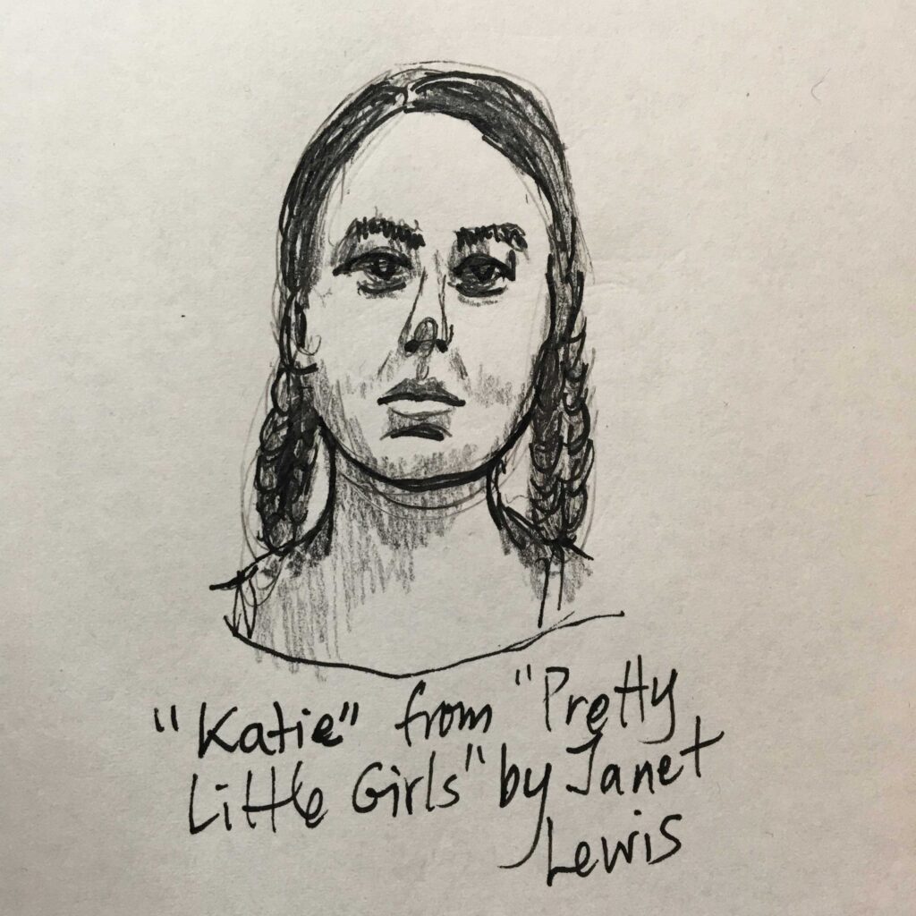 Sketch of actor in play "Pretty Little Girls"